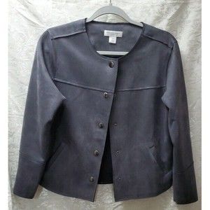 Christopher‎ & Bank's Womens Size SMALL PETITE GREY Soft Suede Jacket